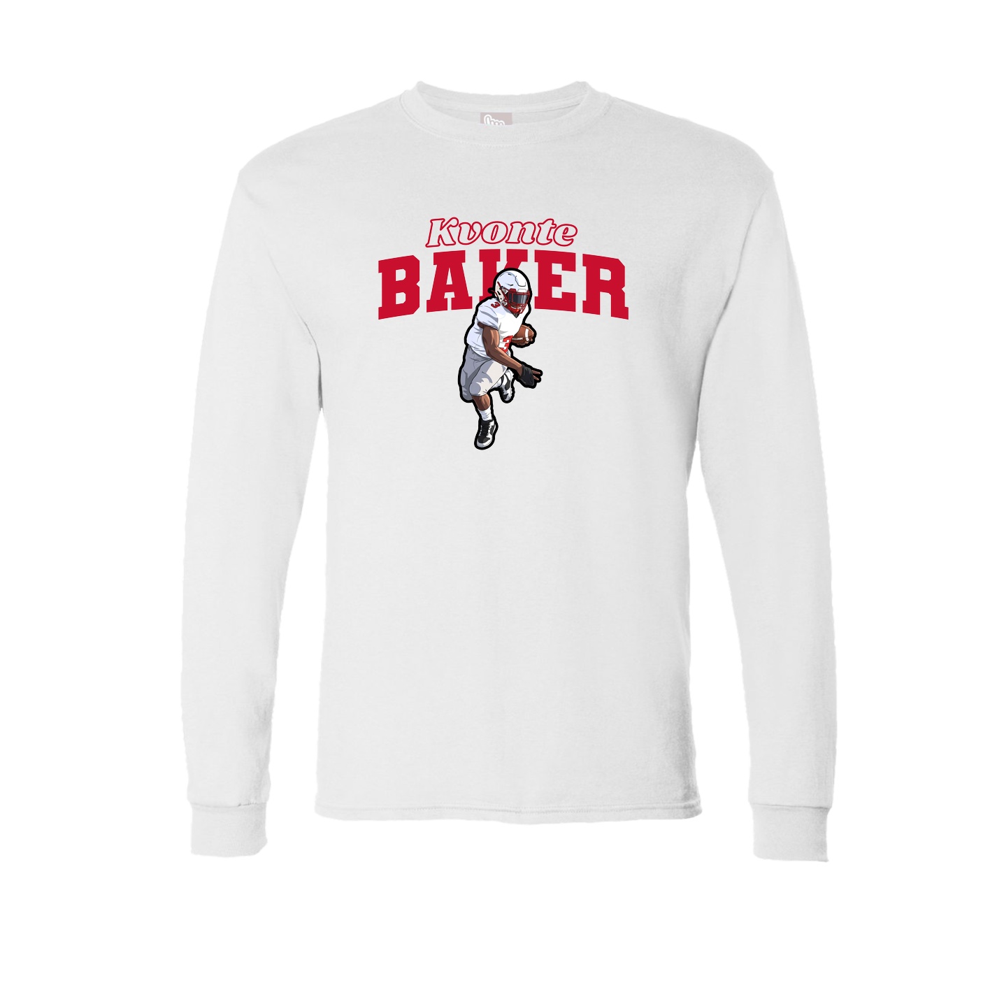 Long Sleeve Tee — Name Arch in White