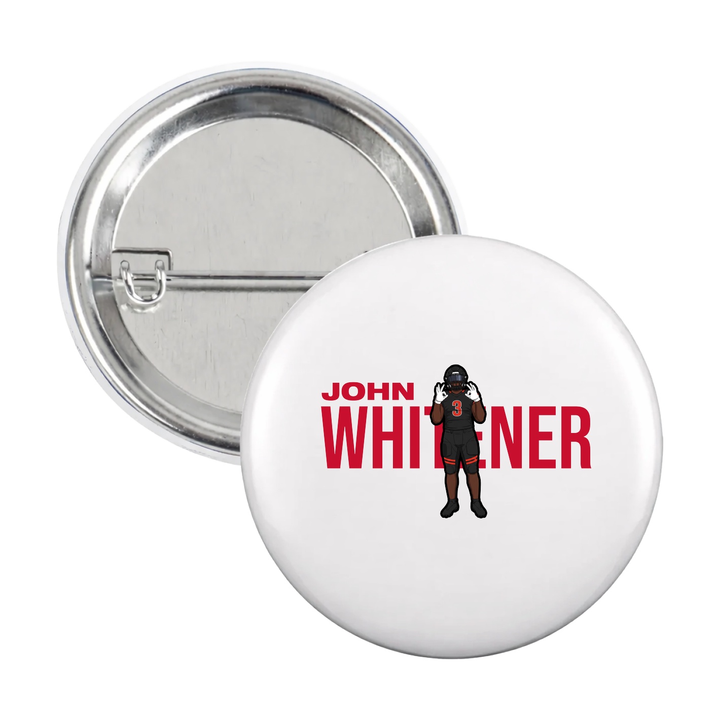 Game Day Button — Player Name in White