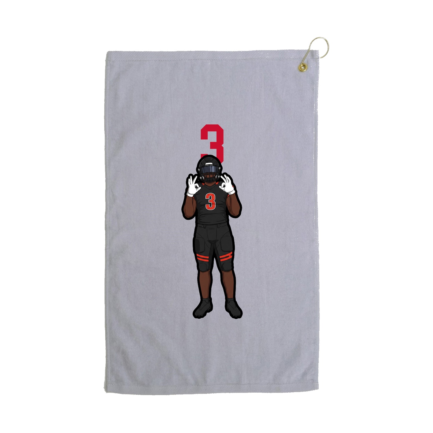 Golf Towel — Number Top in Grey