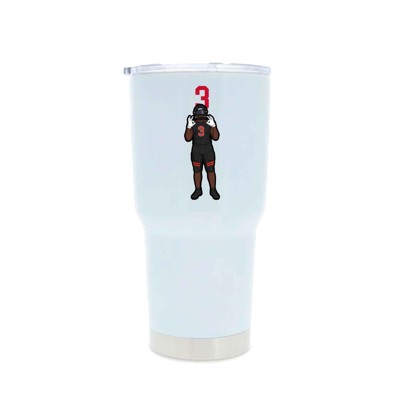 30oz Stainless Steel Tumbler — Number Top in White