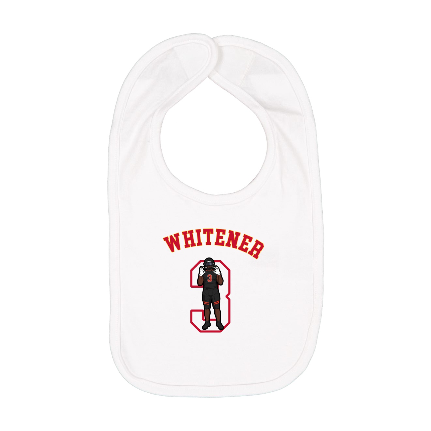 Infant Bib — Shirsey Arch in White