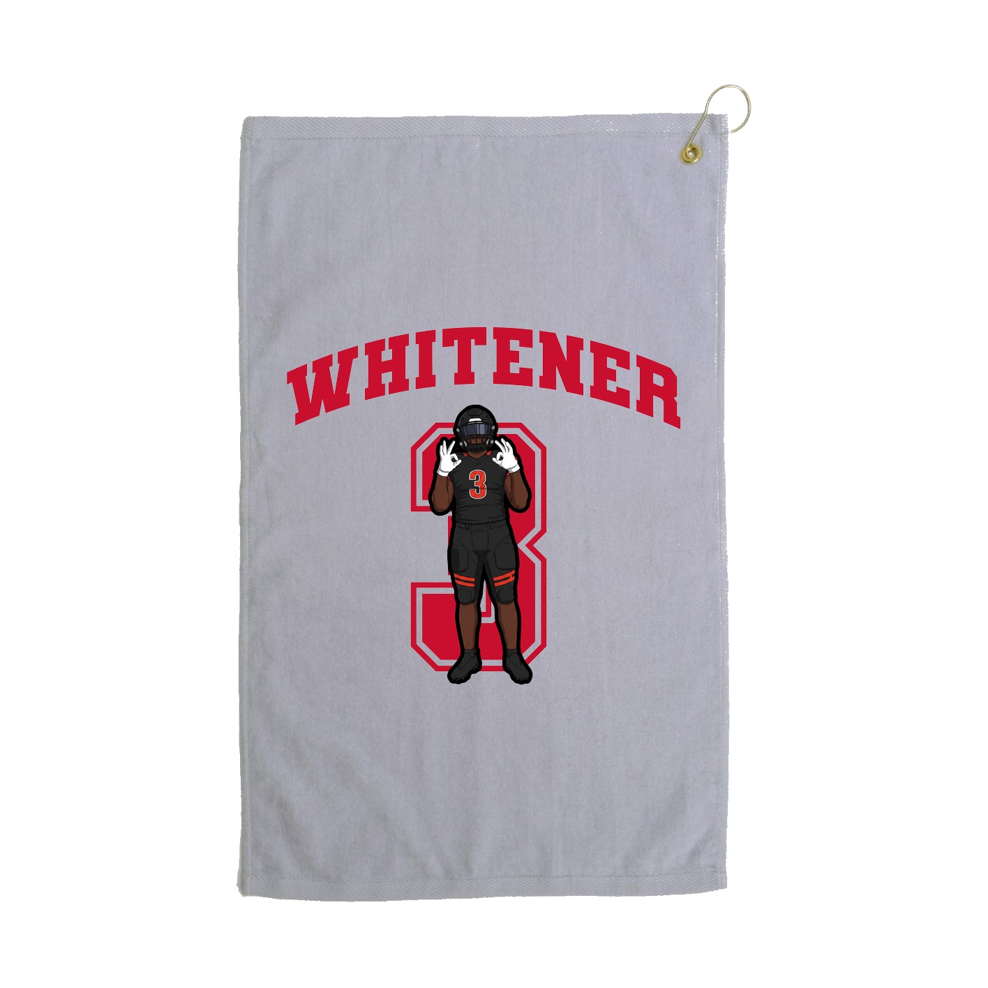 Golf Towel — Number in Grey