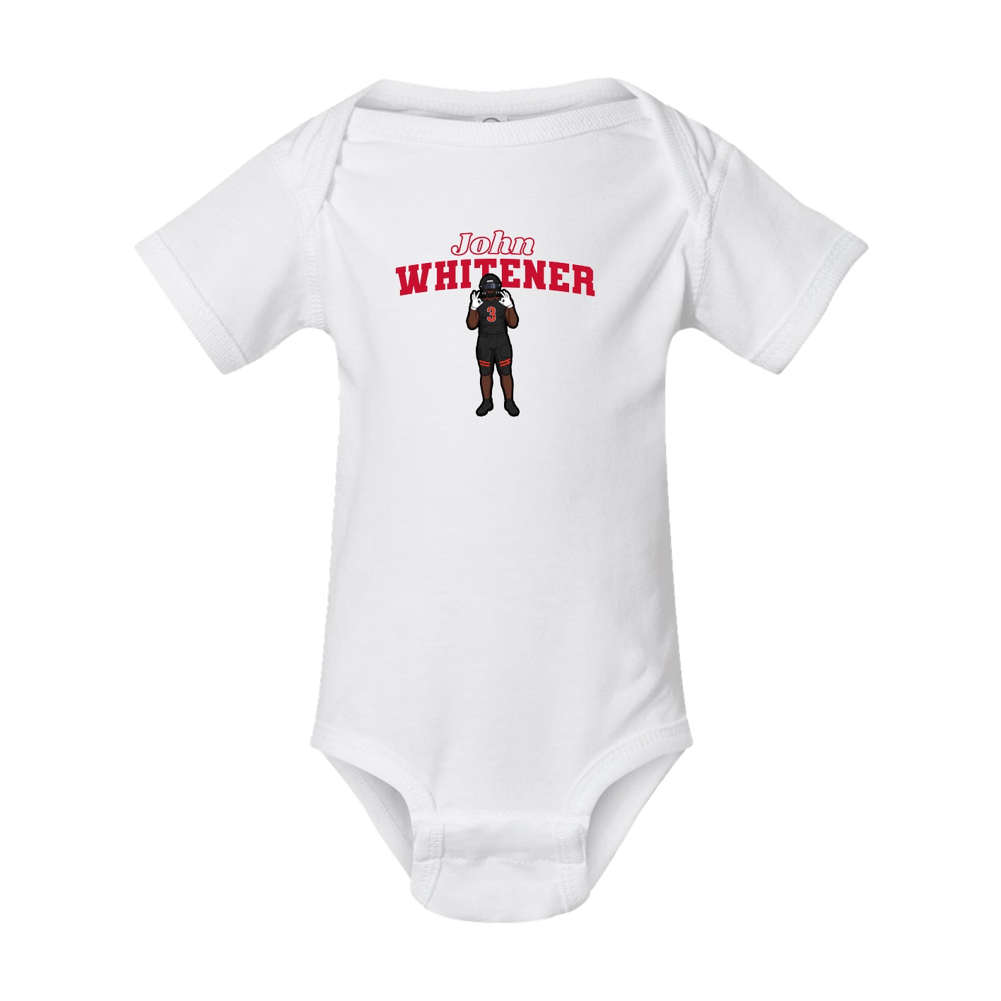 Baby Onesie — Name Arch in White