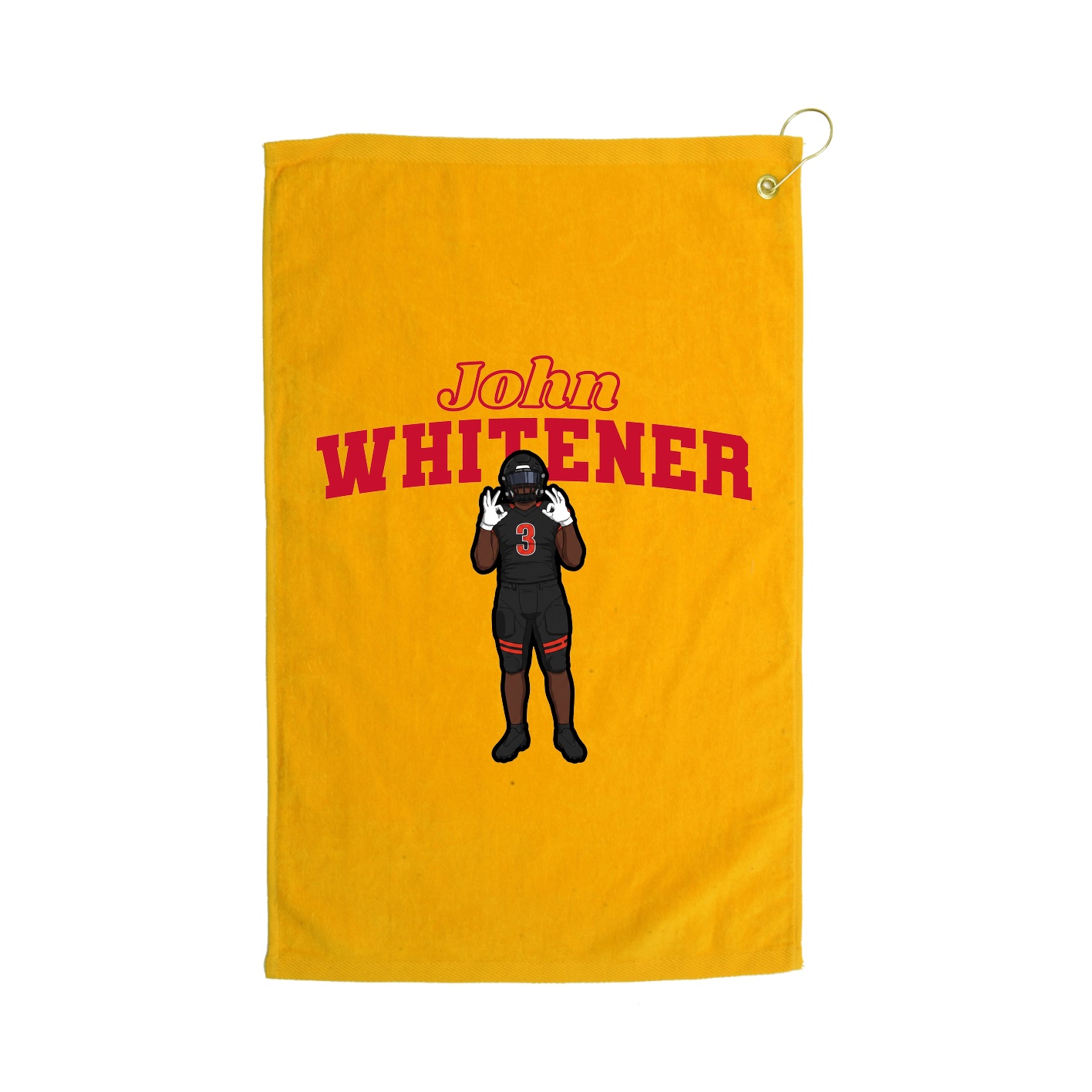 Golf Towel — Name Arch in Gold