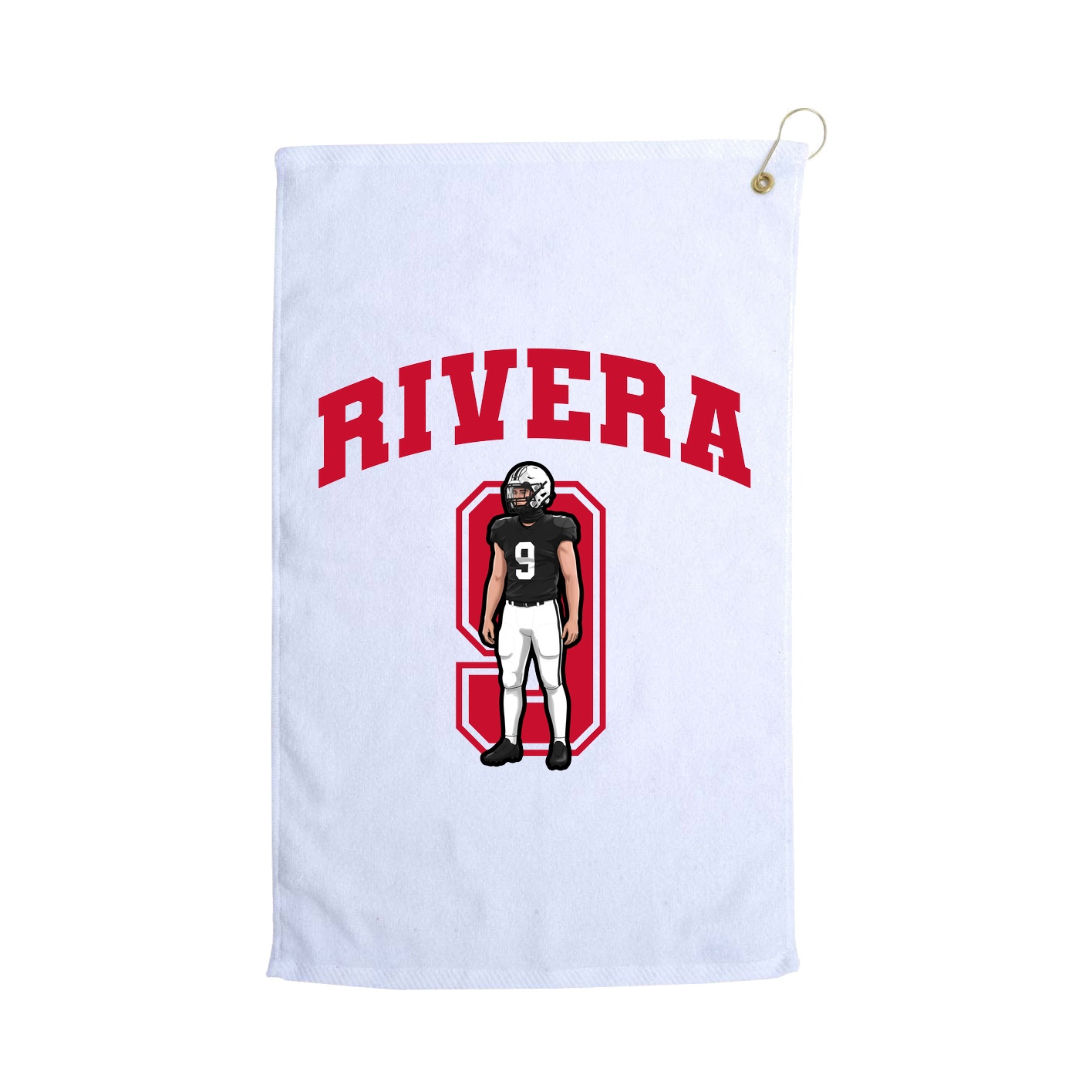 Golf Towel — Number in White