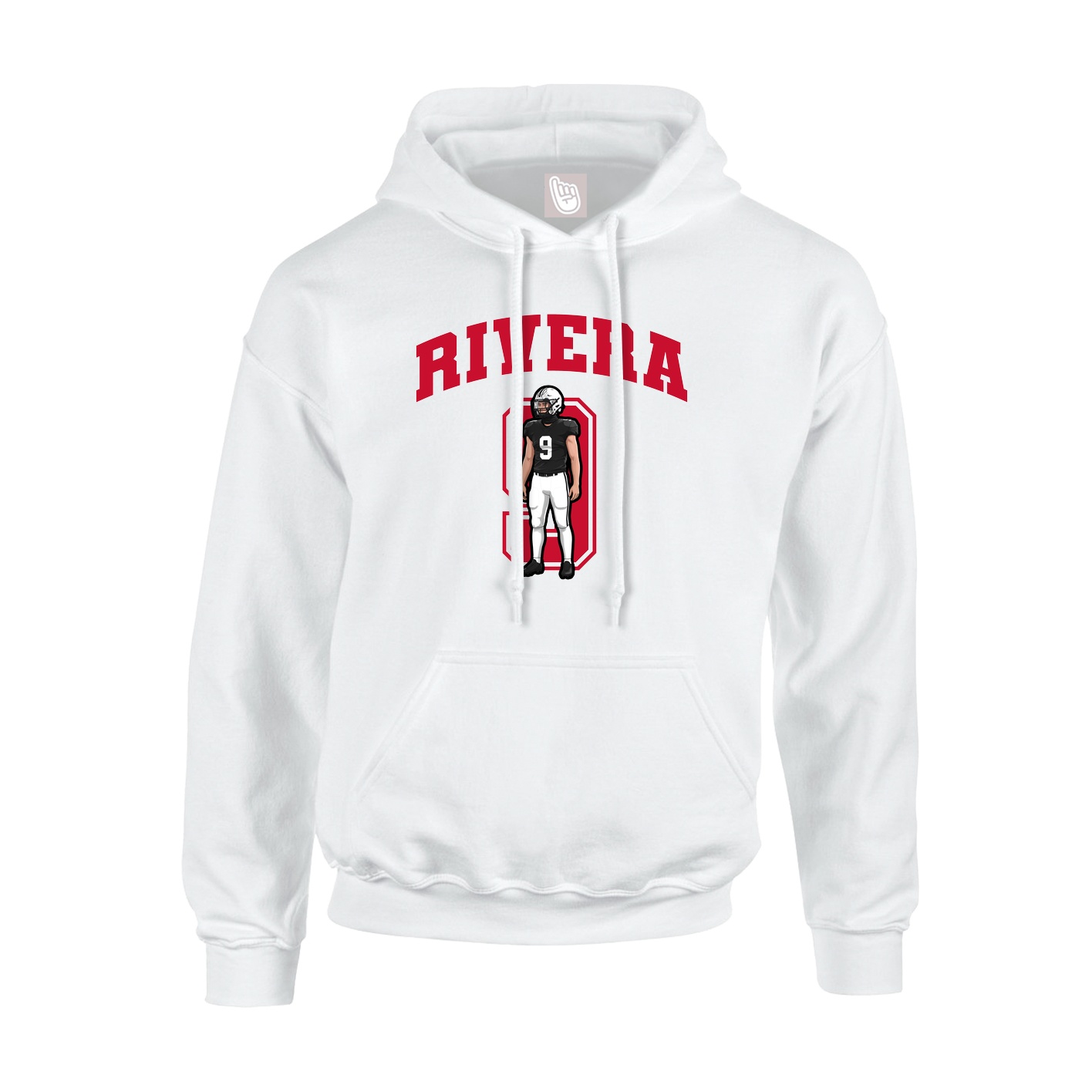 Youth Hoodie — Number in White