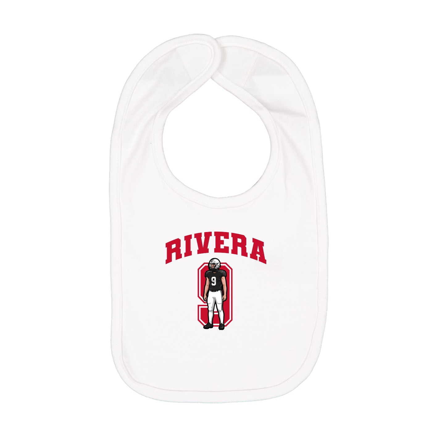 Infant Bib — Number in White