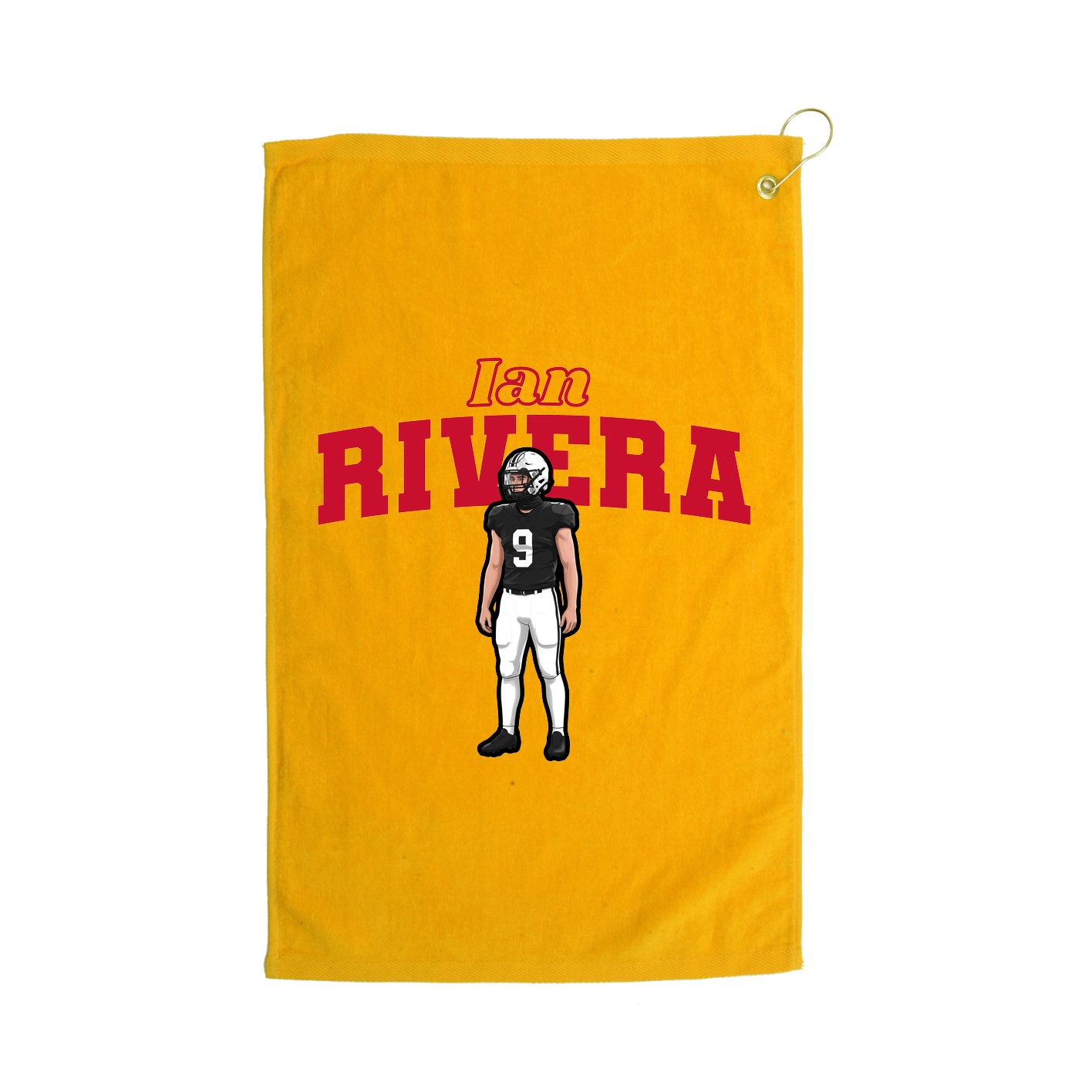 Golf Towel — Name Arch in Gold