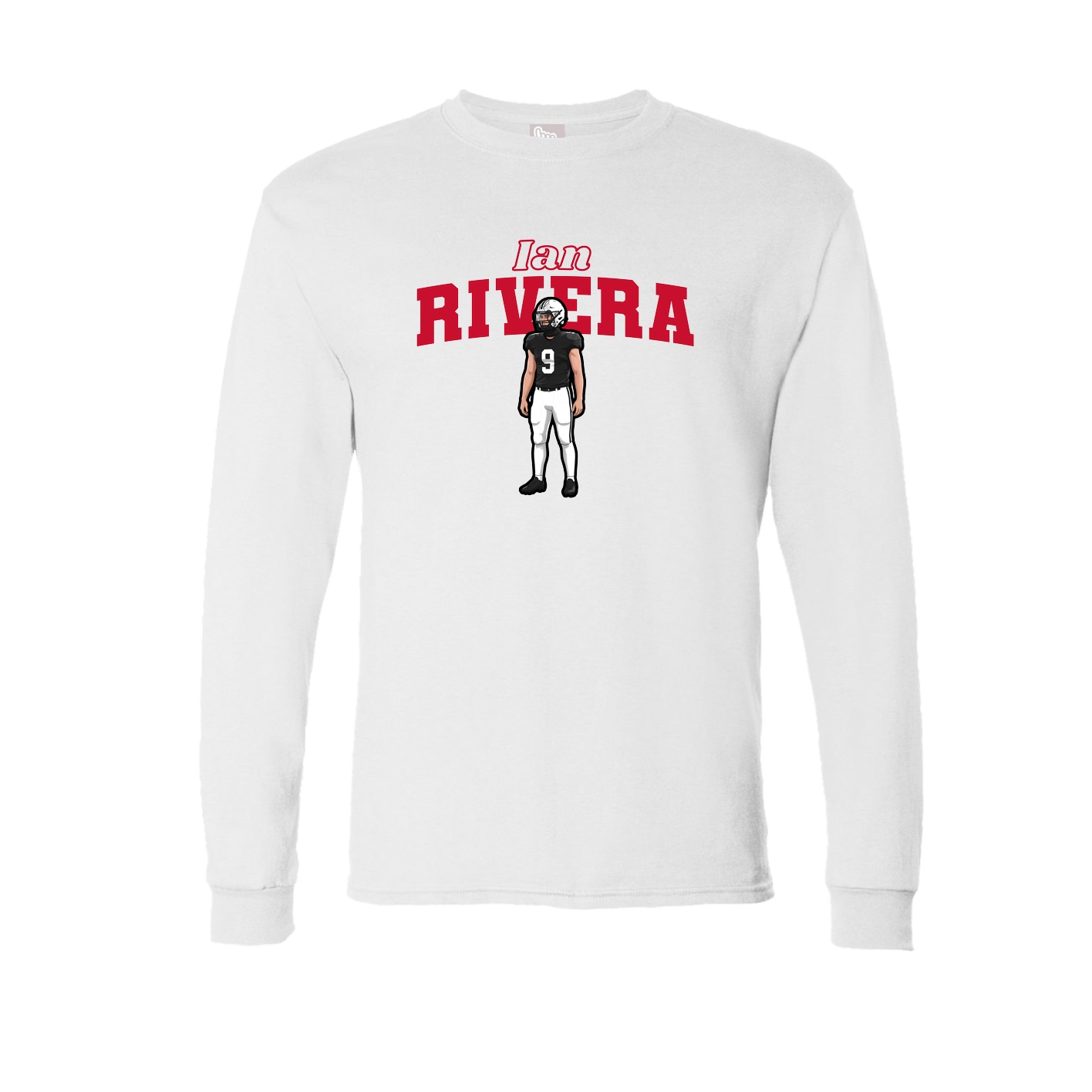 Long Sleeve Tee — Name Arch in White
