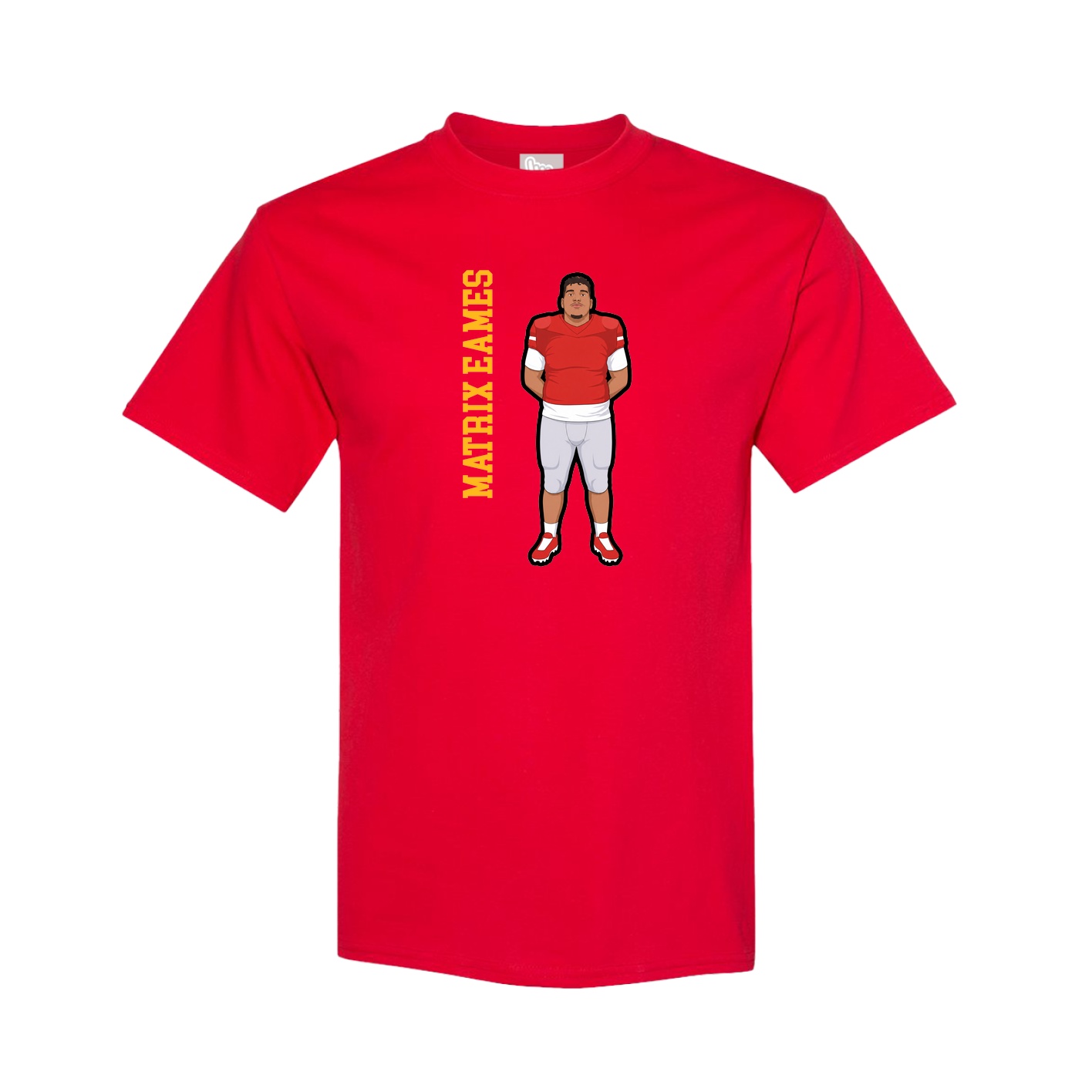Tee — Name Vertical in Red