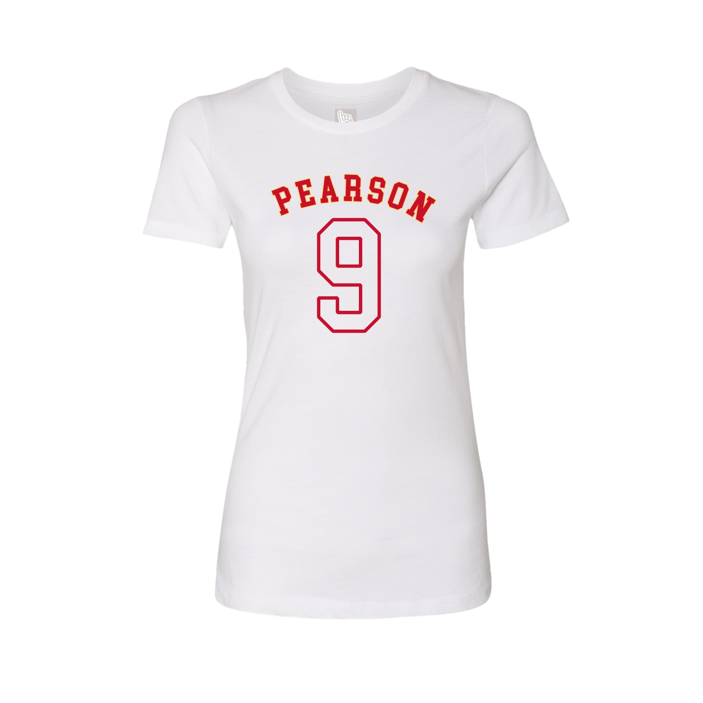 Fitted Women's Tee — Shirsey Arch in White