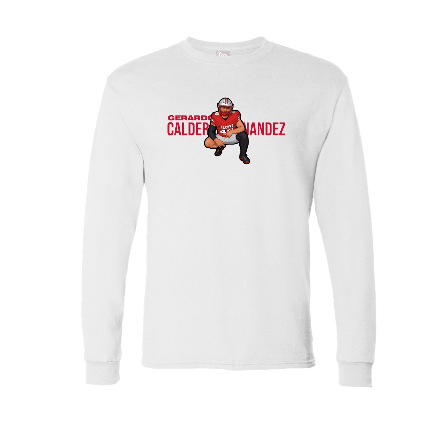 Long Sleeve Tee — Player Name in White