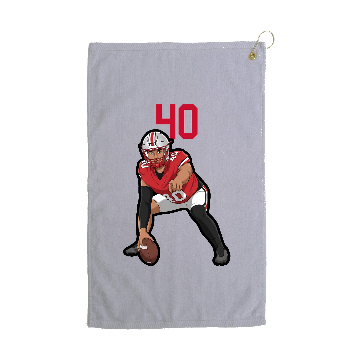 Golf Towel — Number Top in Grey