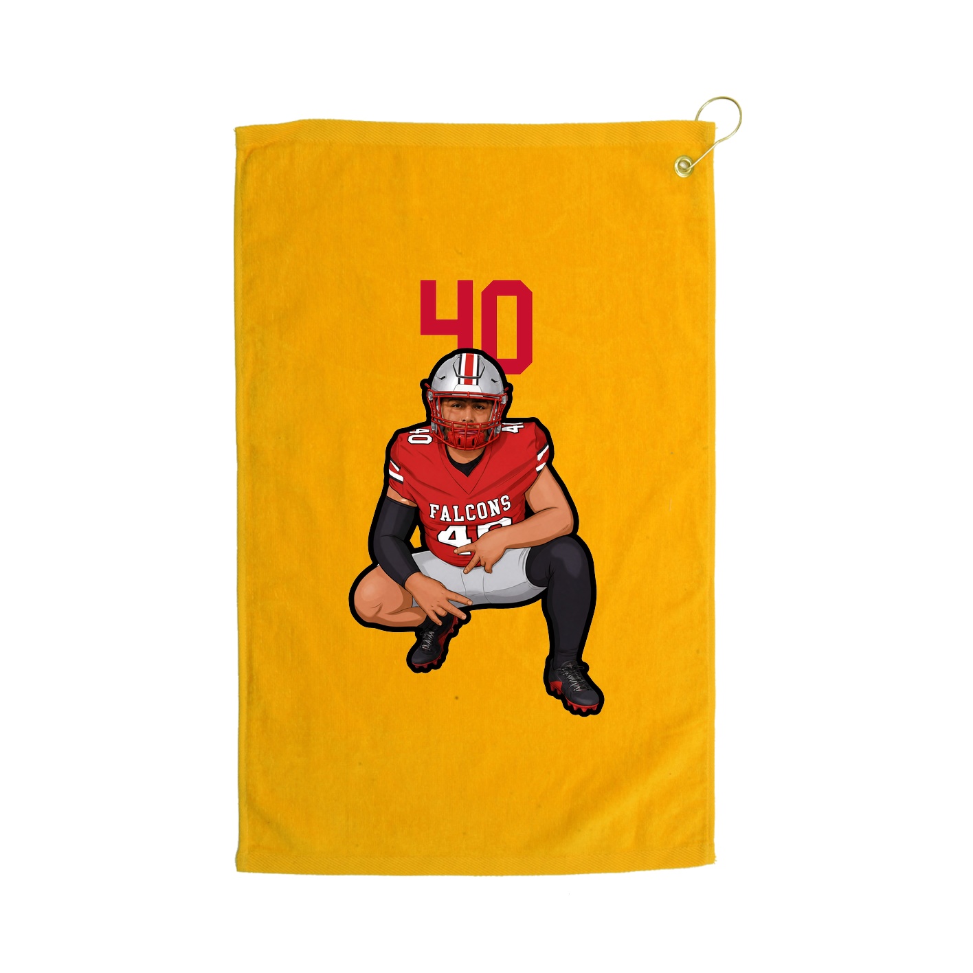 Golf Towel — Number Top in Gold