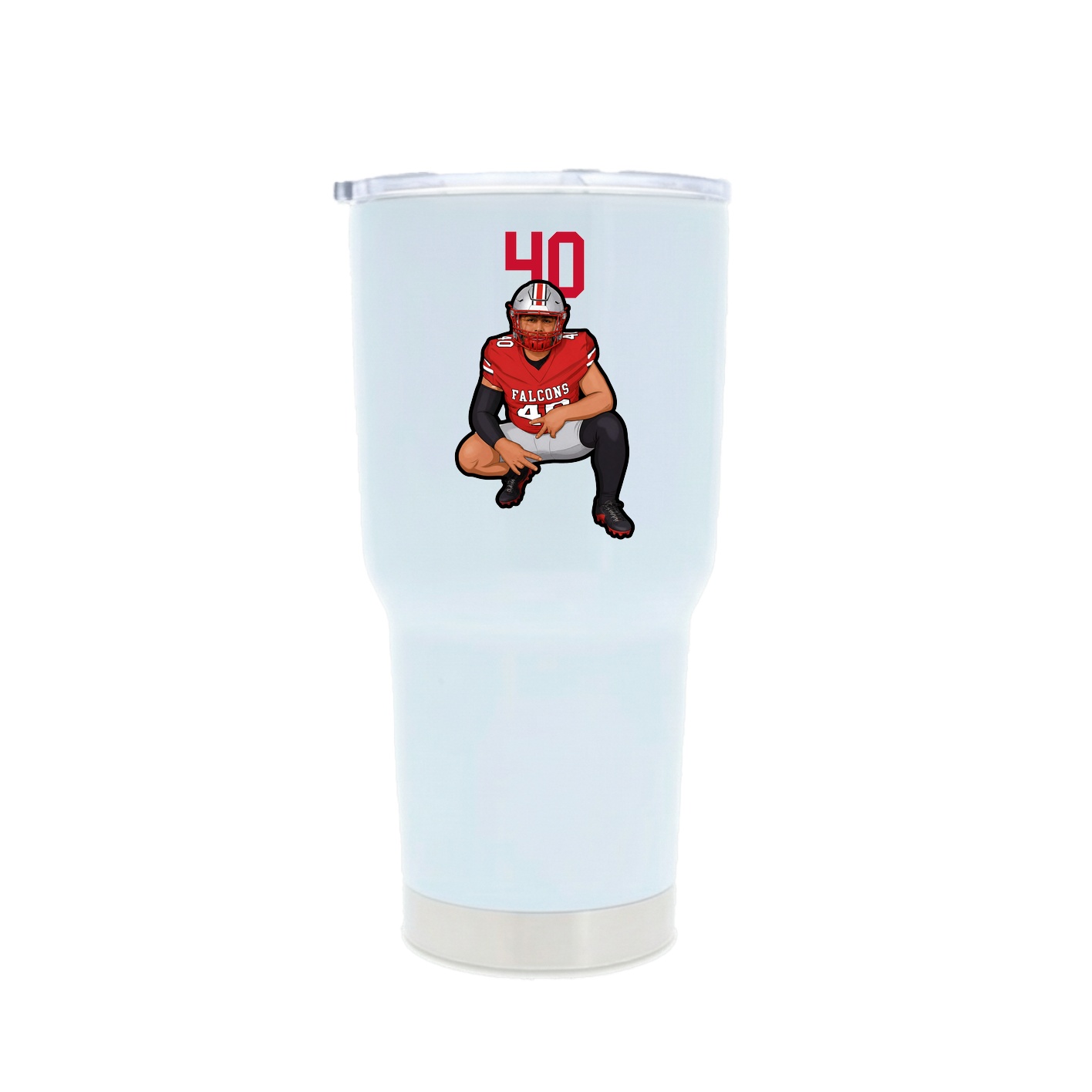 30oz Stainless Steel Tumbler — Number Top in White