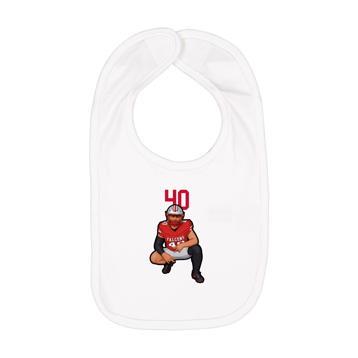 Infant Bib — Number Top in White