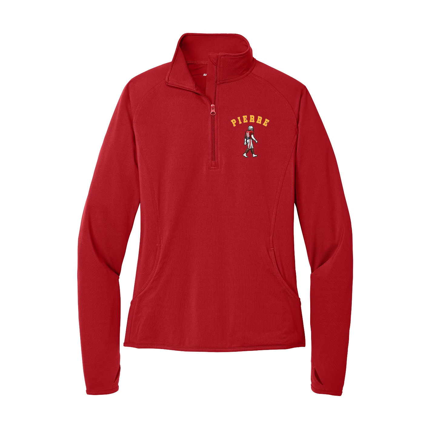 Women's Q-Zip Pullover — Shirsey Arch in Red