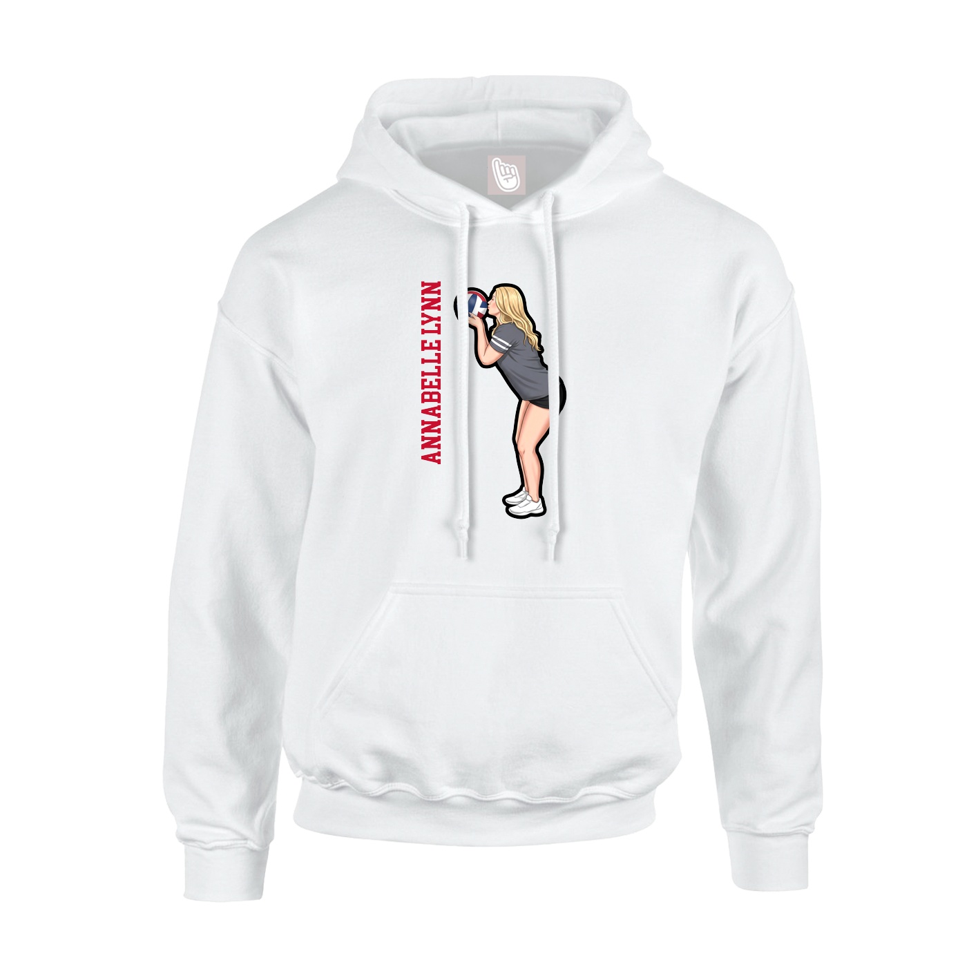 Hoodie — Name Vertical in White