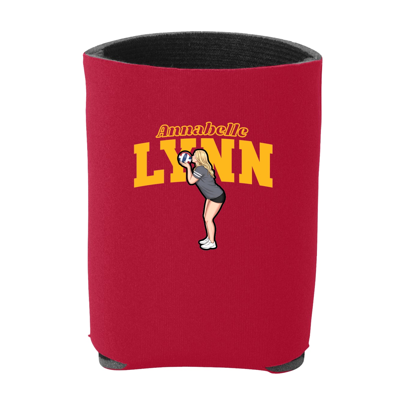 Can Holder — Name Arch in Red