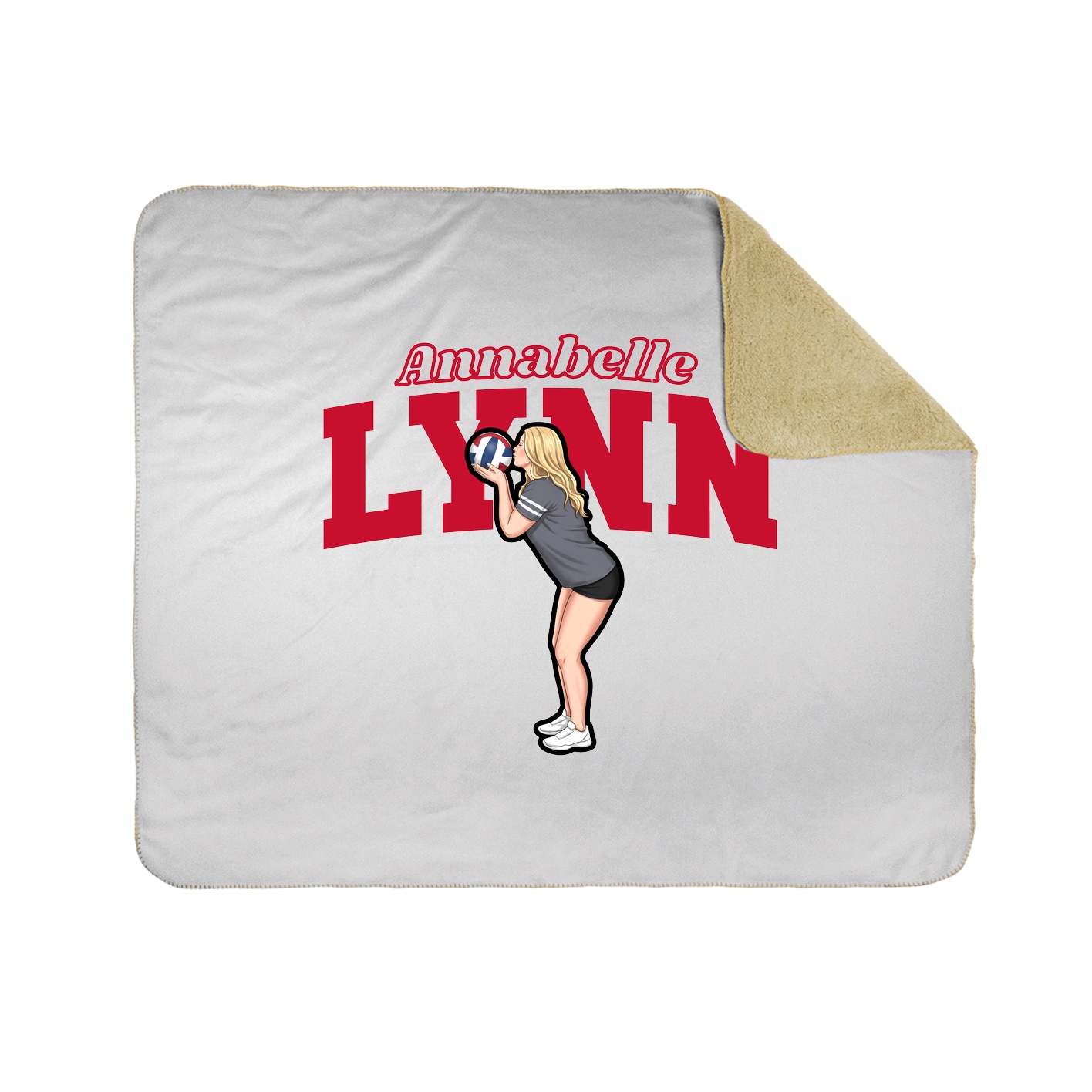 Throw Blanket — Name Arch in White