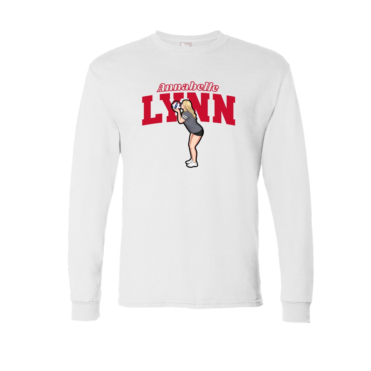 Long Sleeve Tee — Name Arch in White