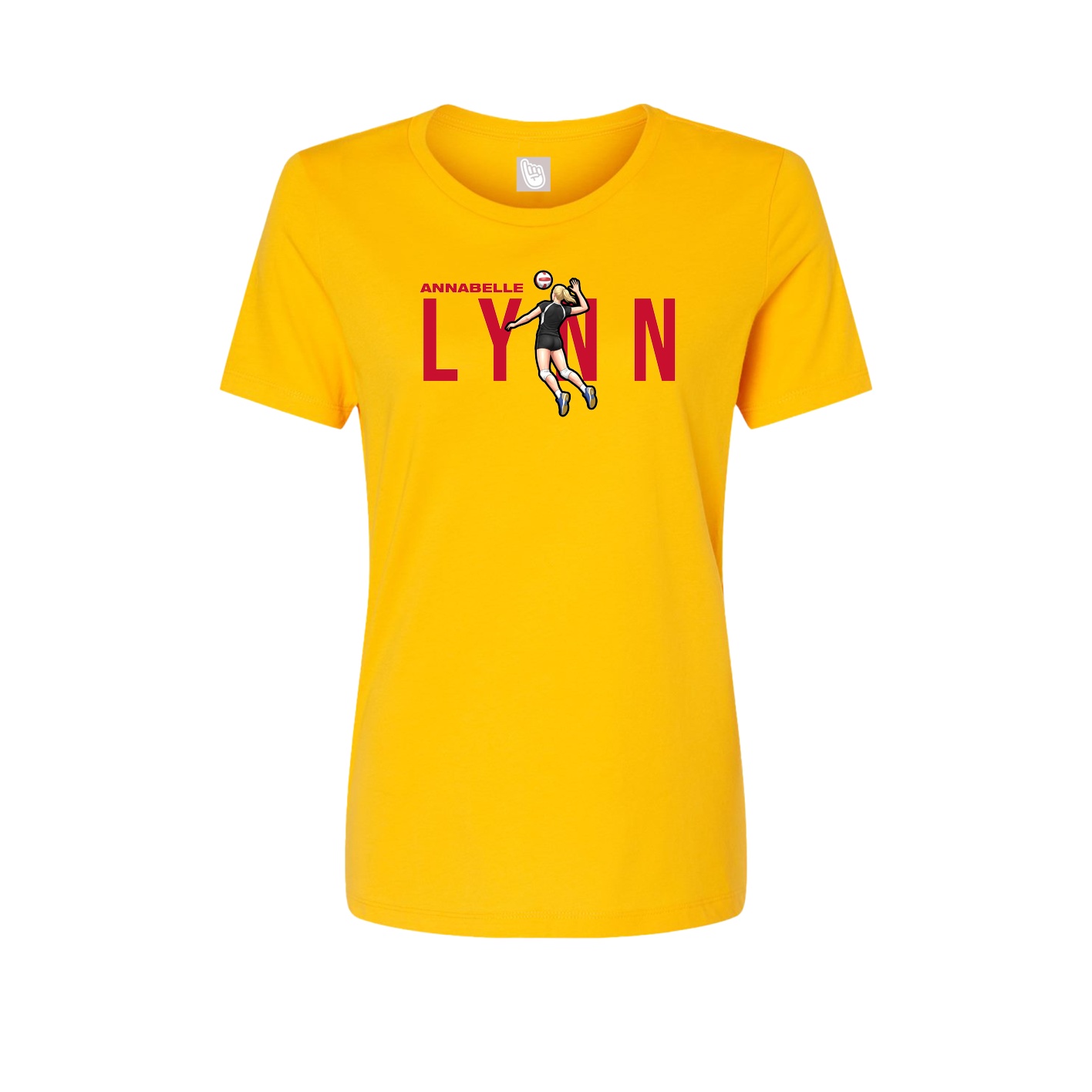 Fitted Women's Tee — Player Name in Gold