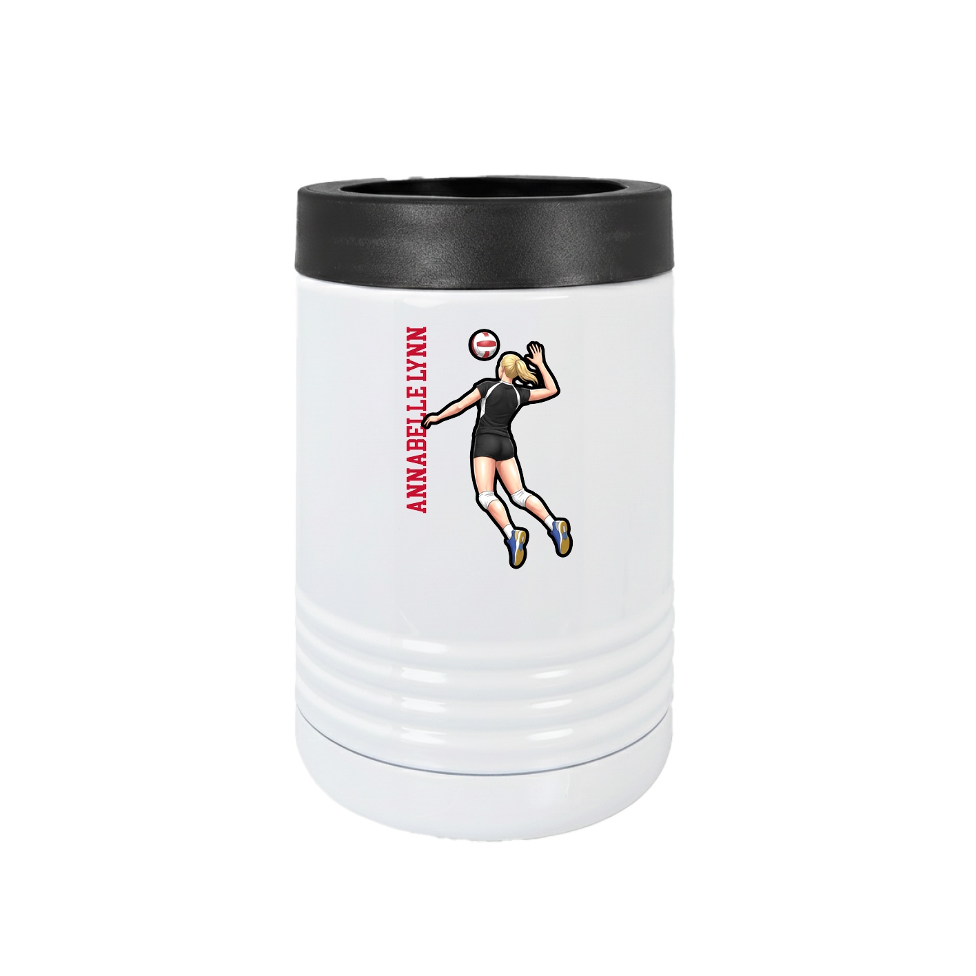 Beverage Holder — Name Vertical in White