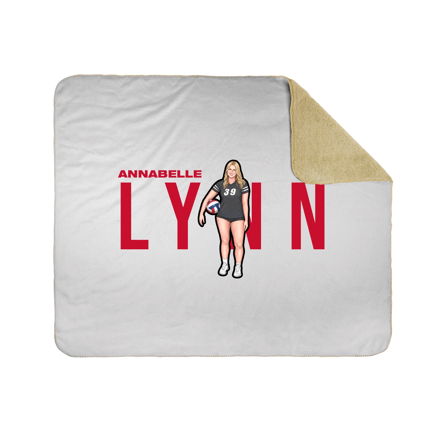 Throw Blanket — Player Name in White
