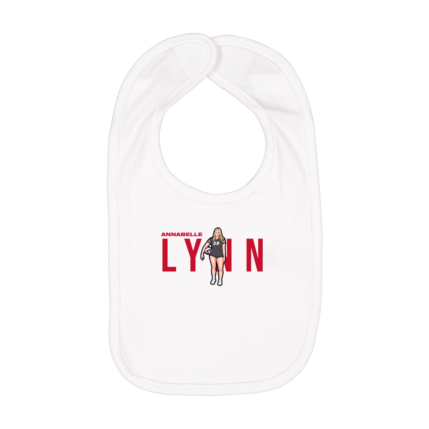 Infant Bib — Player Name in White