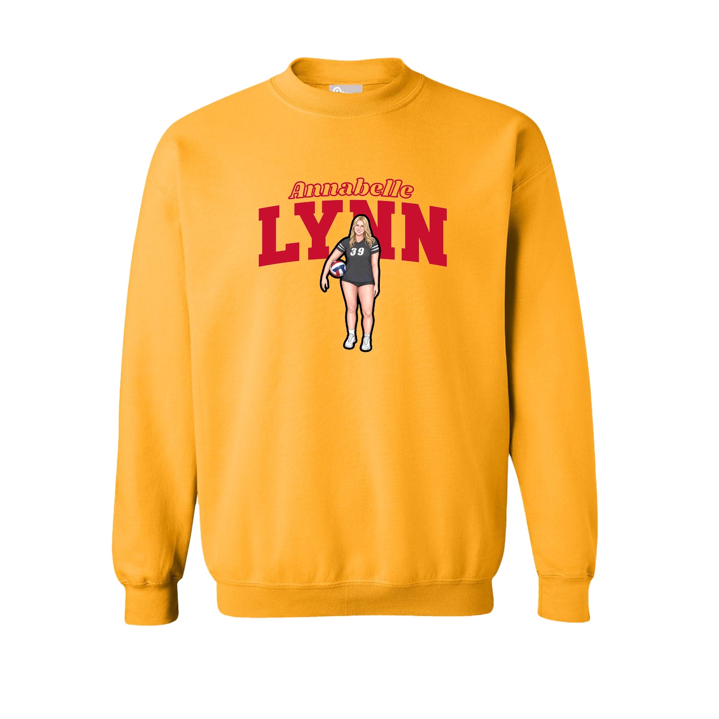 Fleece Crew — Name Arch in Gold