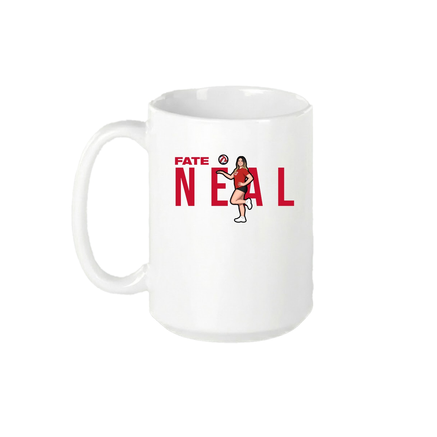 15oz Coffee Mug — Player Name in White
