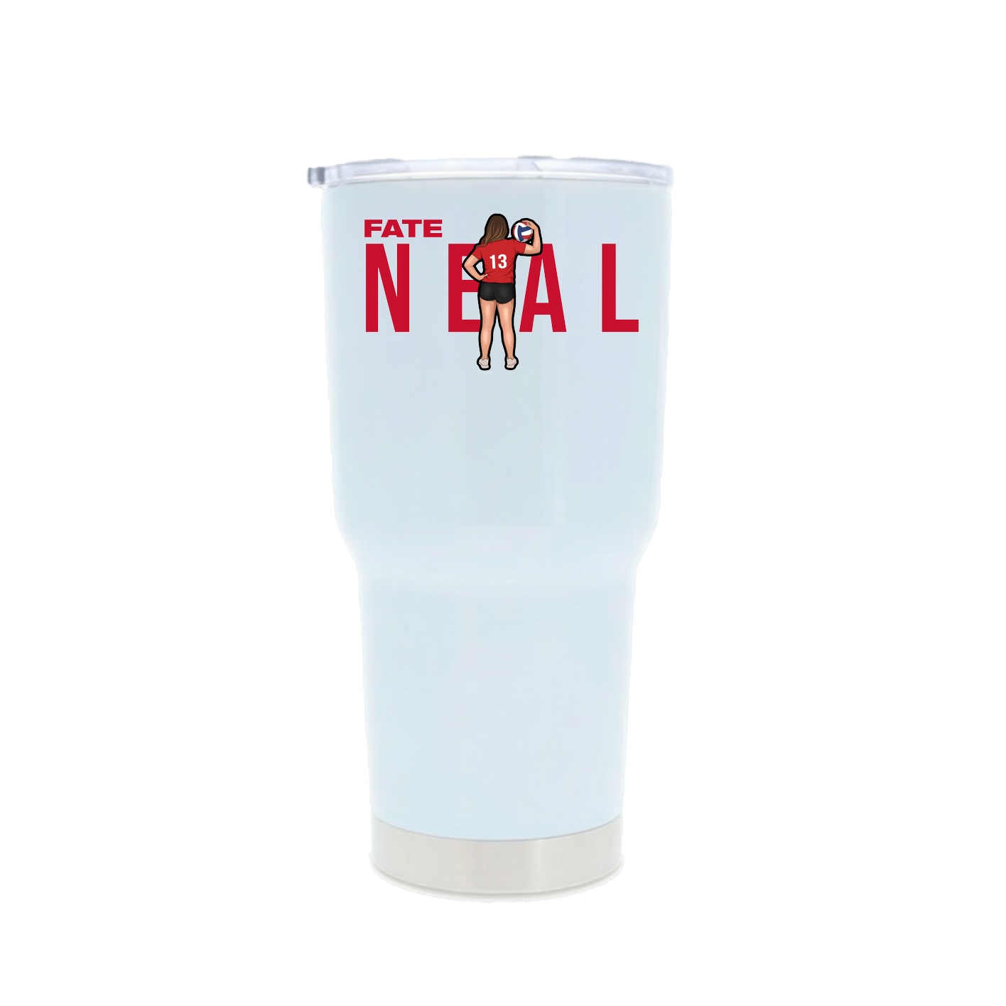 30oz Stainless Steel Tumbler — Player Name in White