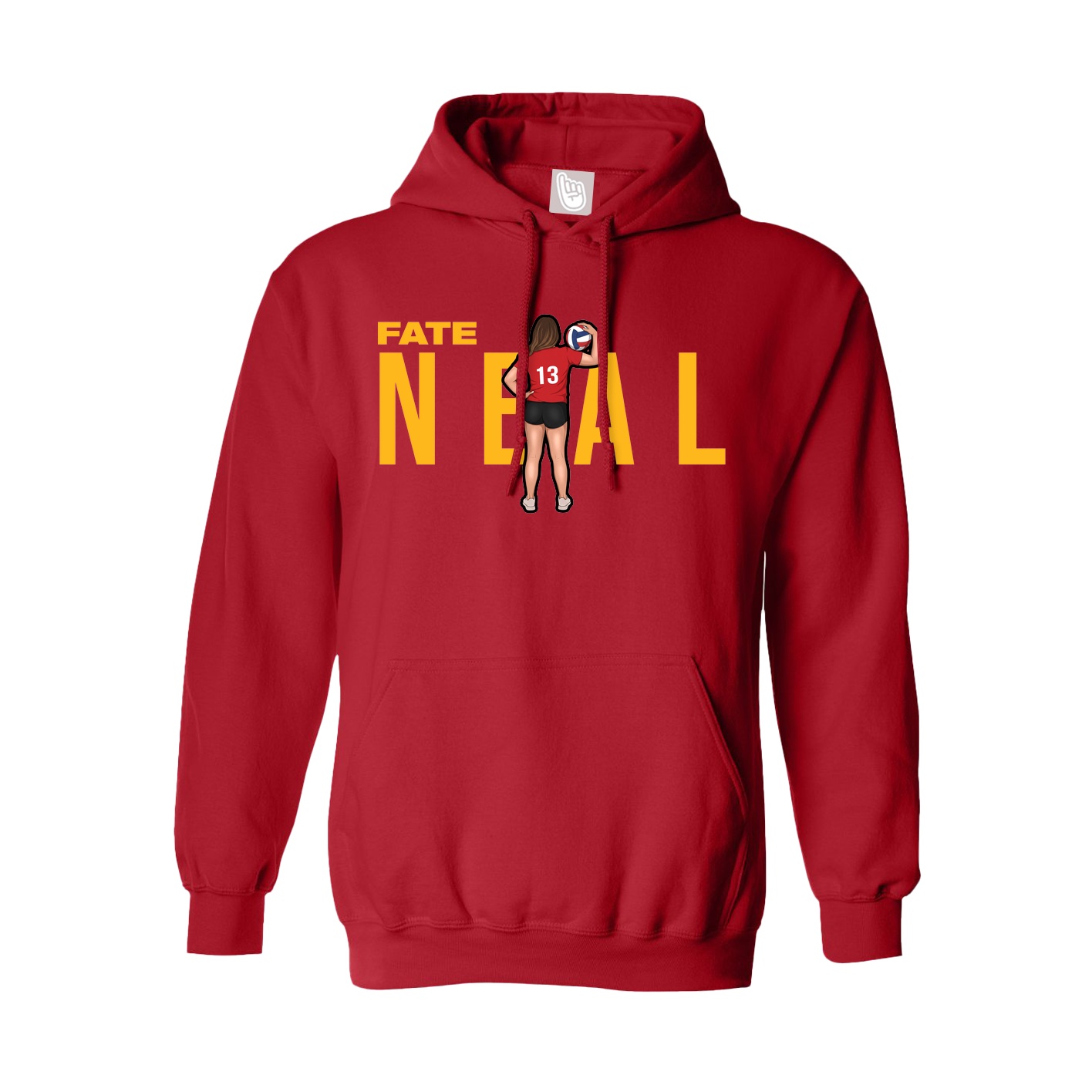 Hoodie — Player Name in Red