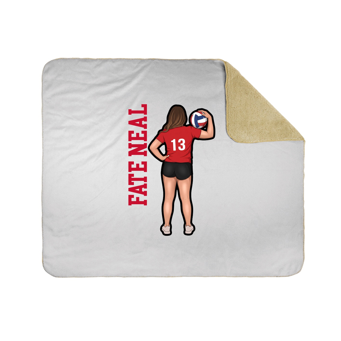 Throw Blanket — Name Vertical in White