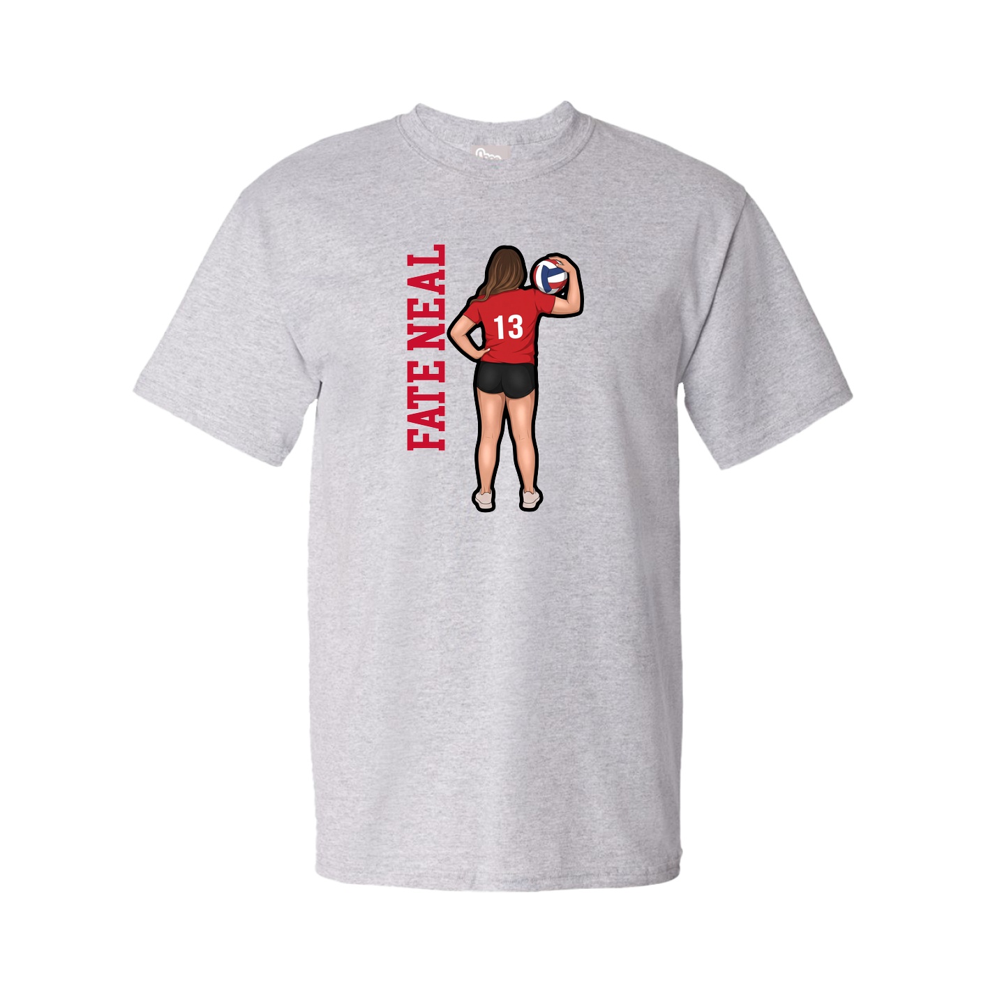 Youth Tee — Name Vertical in Grey