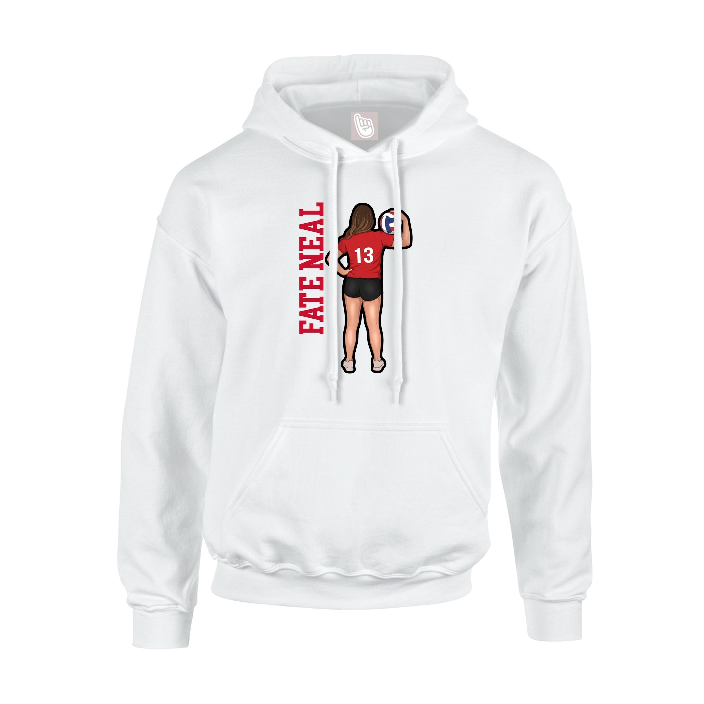 Youth Hoodie — Name Vertical in White