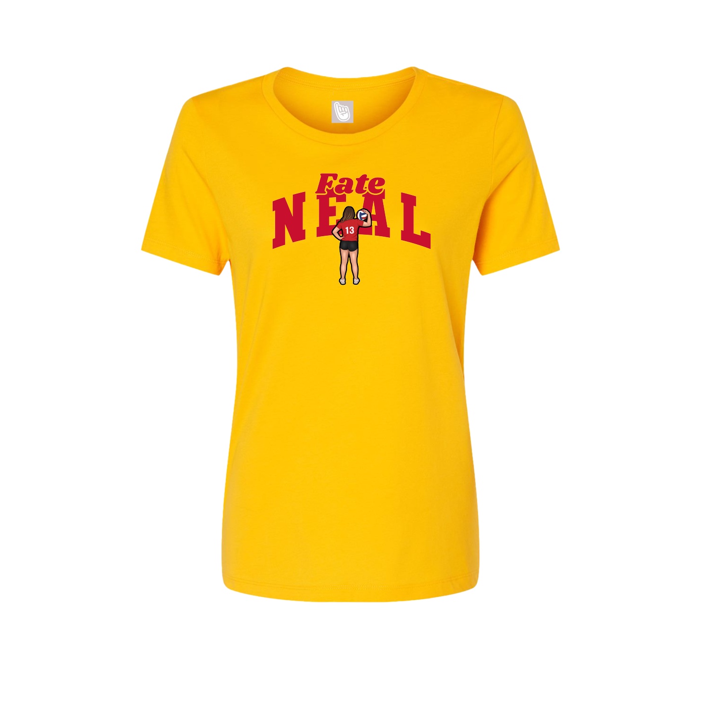Fitted Women's Tee — Signature Arch in Gold