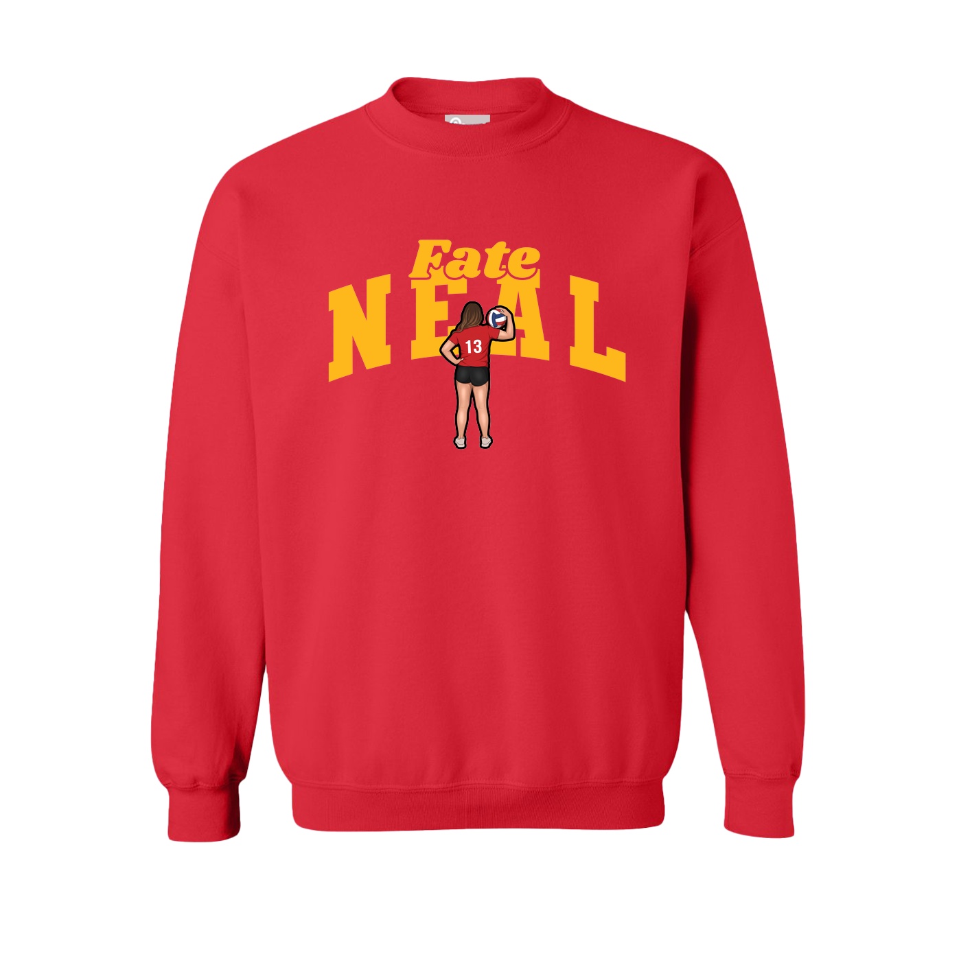 Fleece Crew — Signature Arch in Red