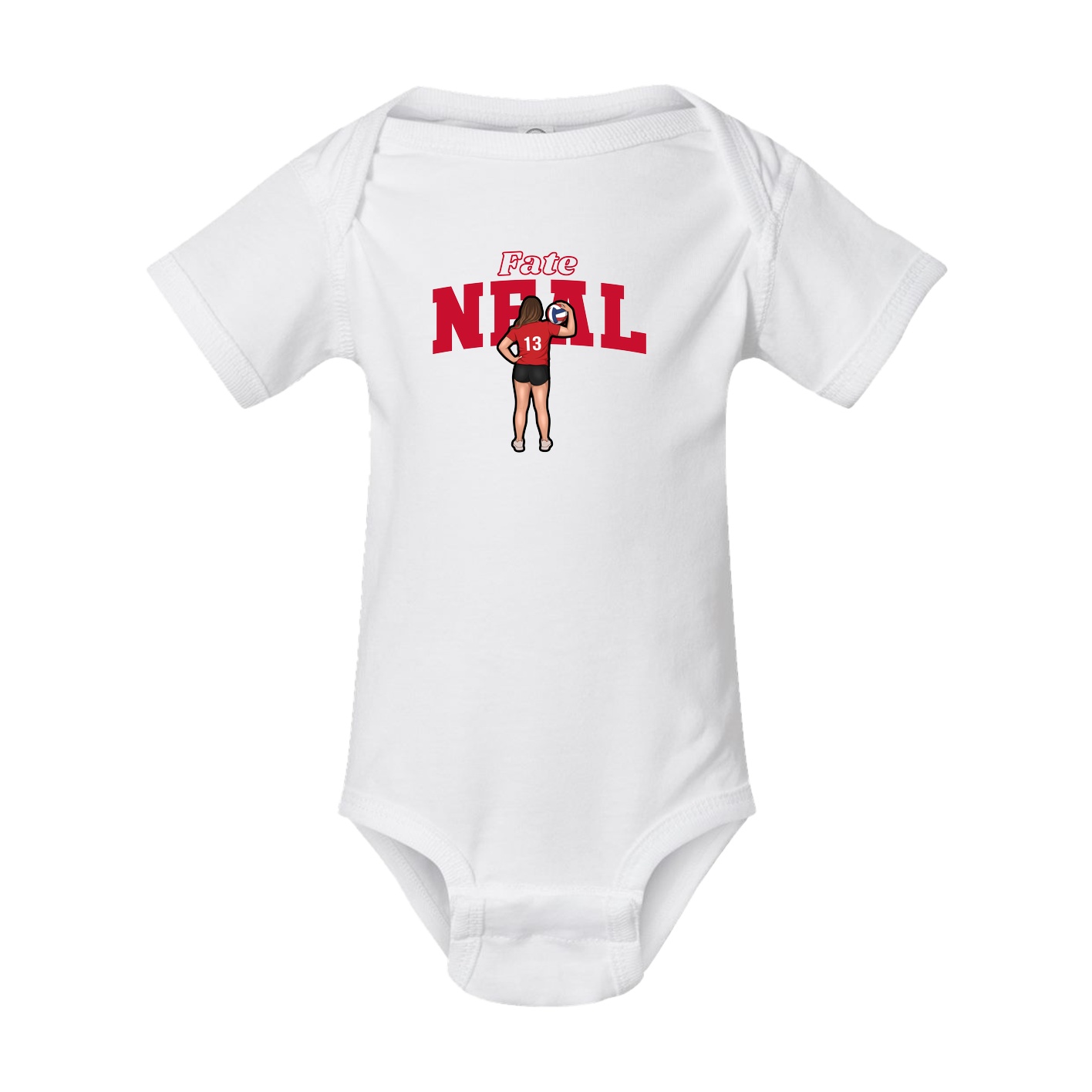 Baby Onesie — Name Arch in White