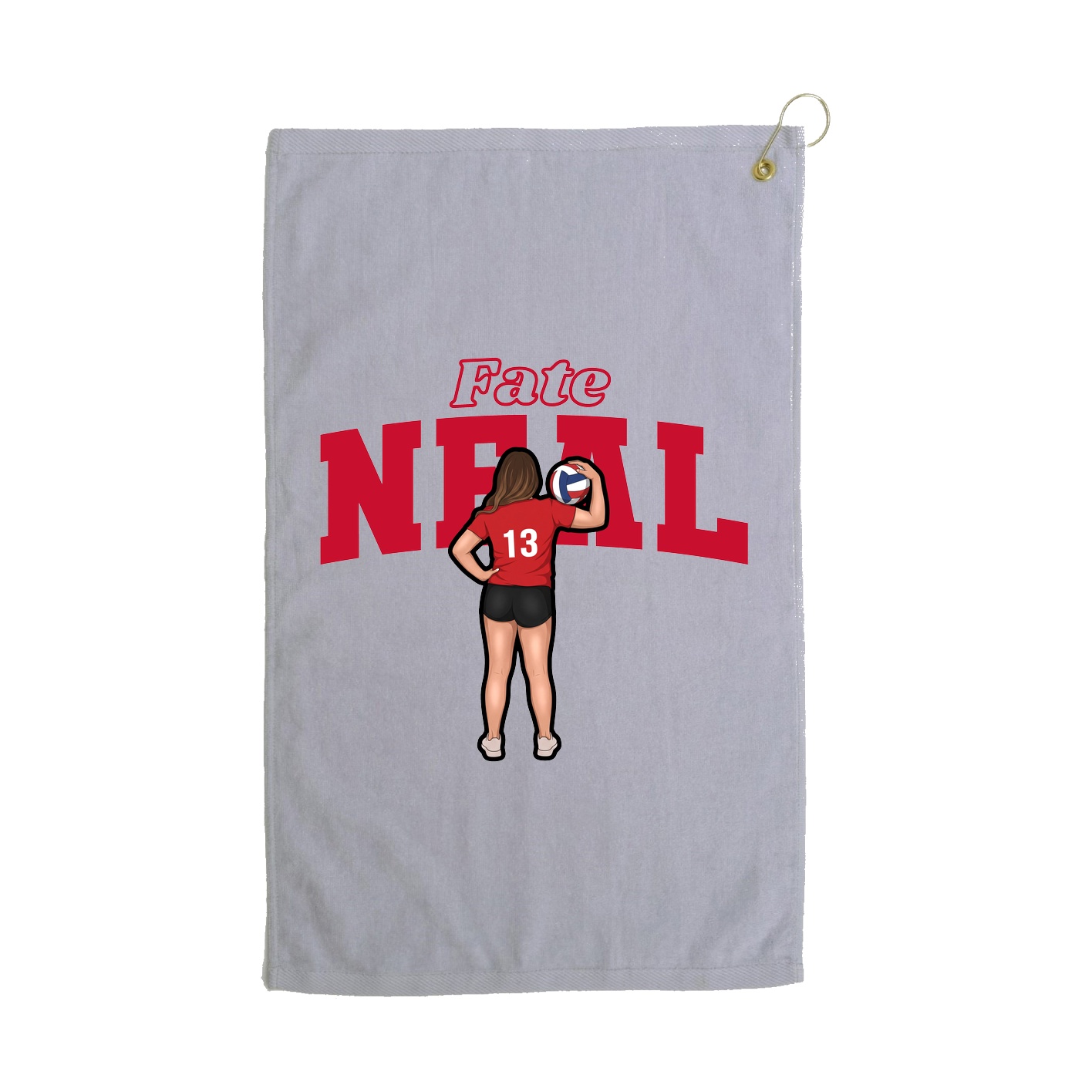 Golf Towel — Name Arch in Grey