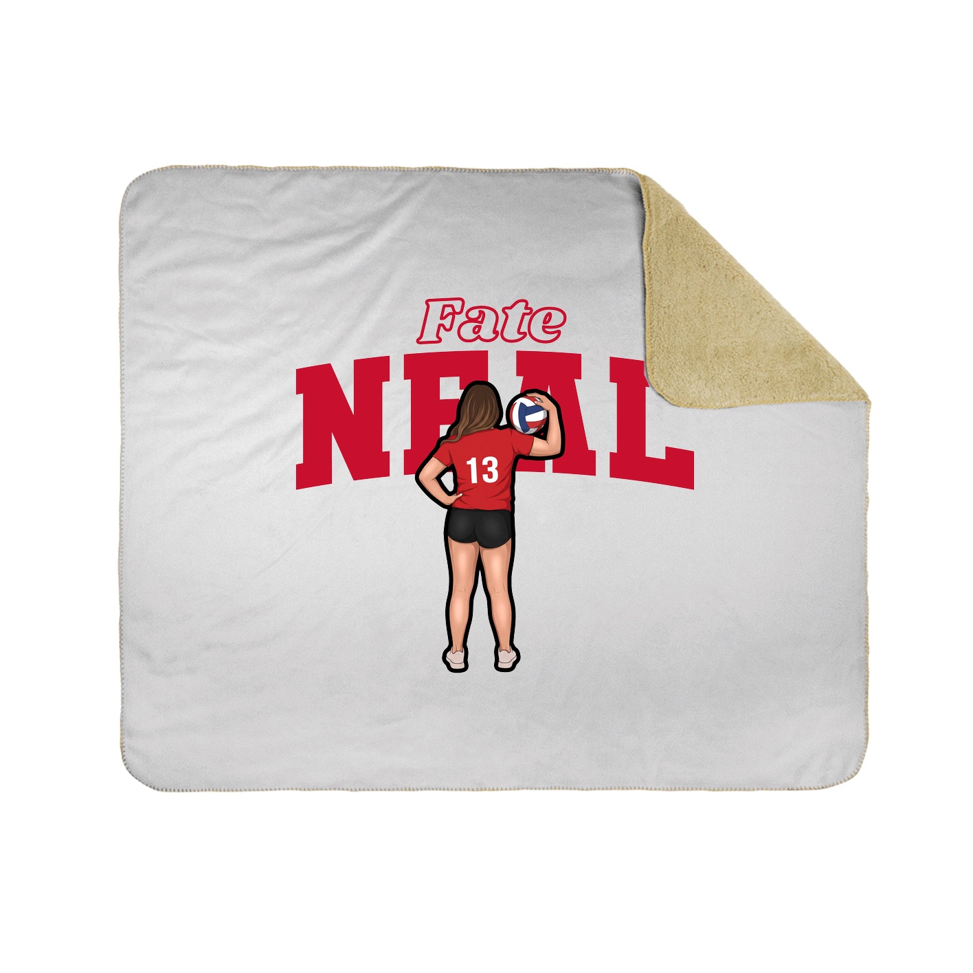 Throw Blanket — Name Arch in White