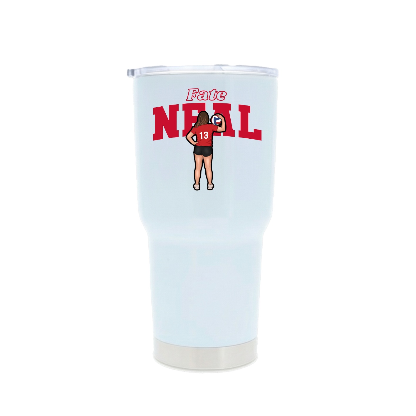 30oz Stainless Steel Tumbler — Name Arch in White