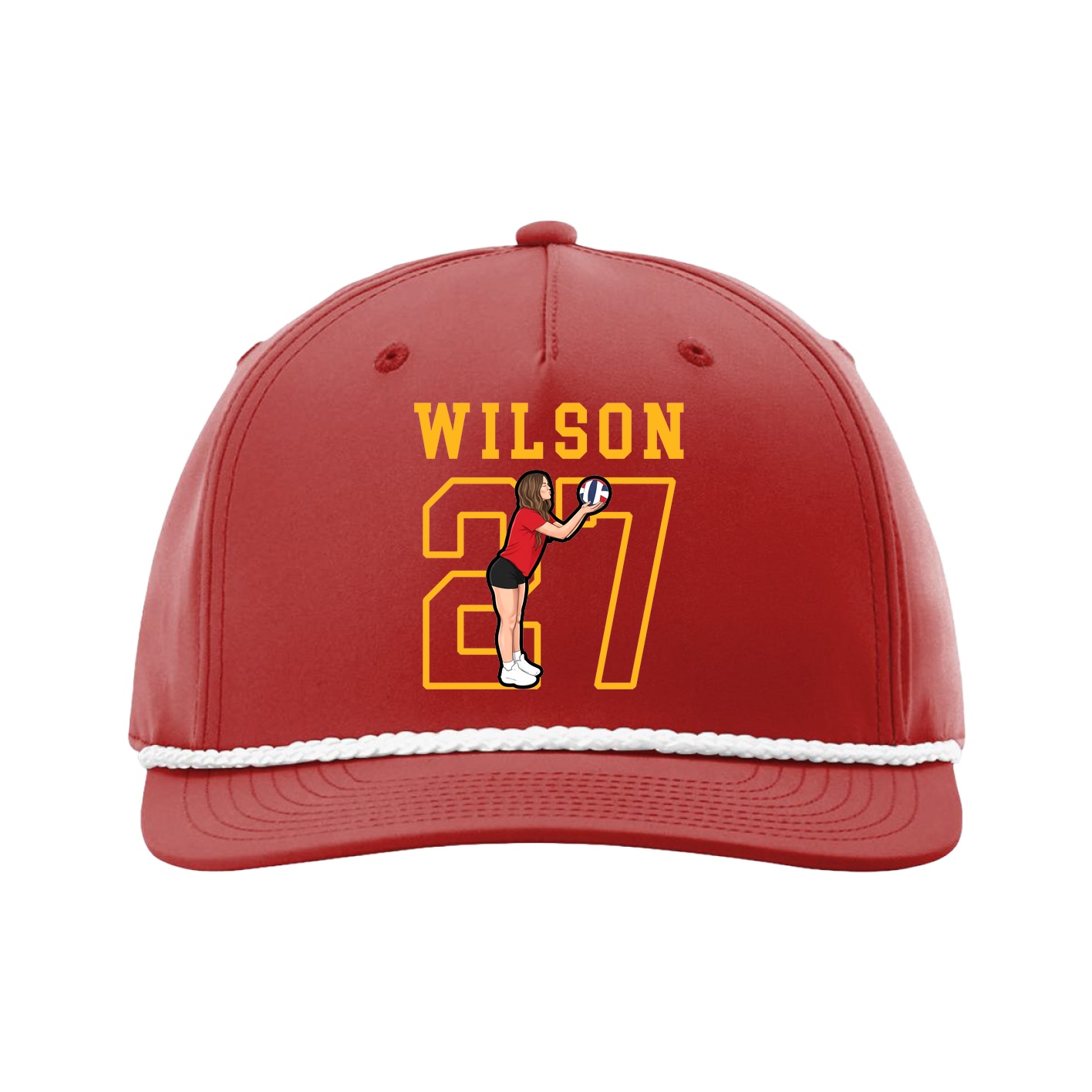 Five-Panel Classic Rope Cap — Shirsey in Red