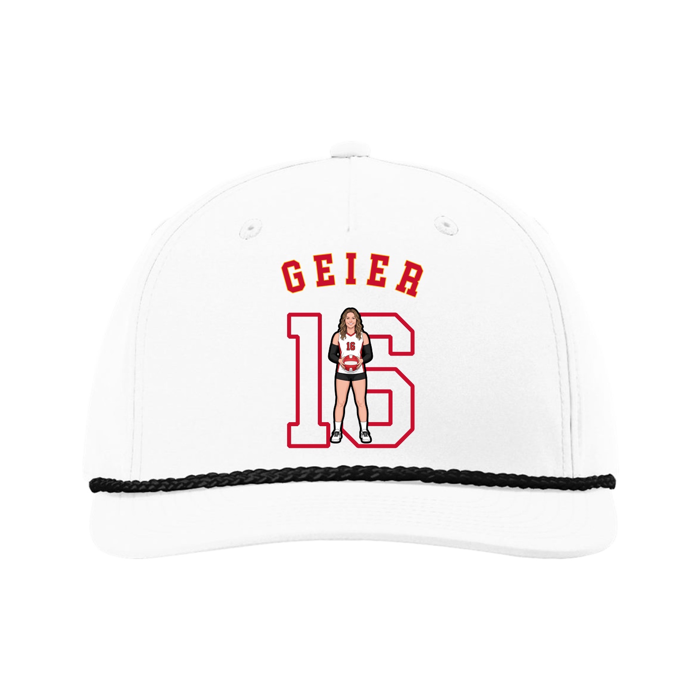 Five-Panel Classic Rope Cap — Shirsey Arch in White