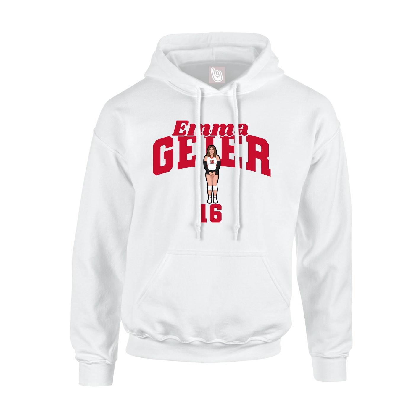 Youth Hoodie — Signature Arch in White