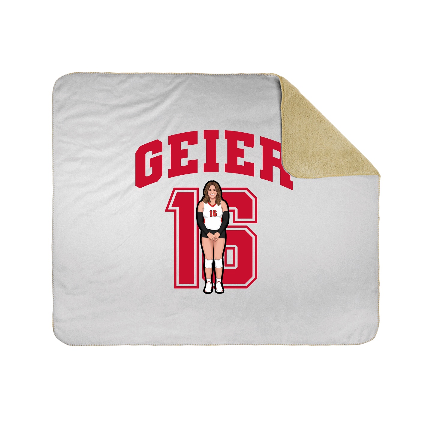 Throw Blanket — Number in White