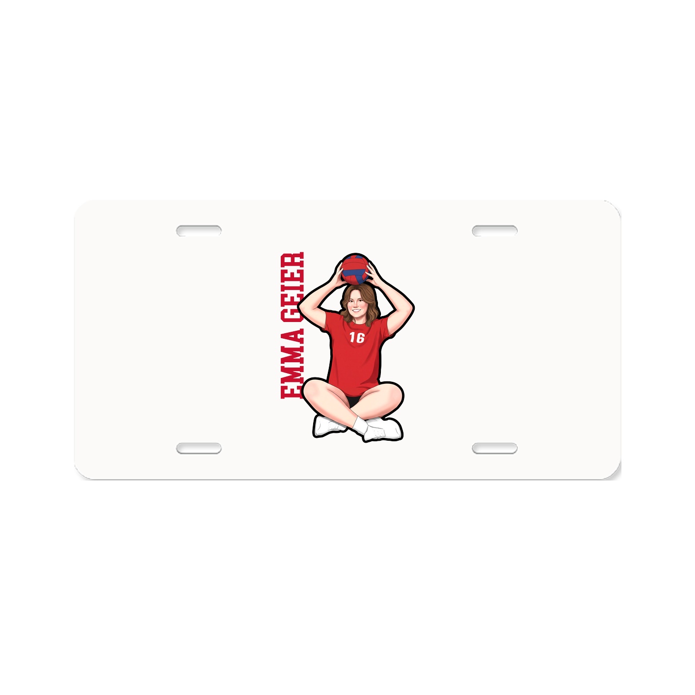 License Plate — Name Vertical in Classic