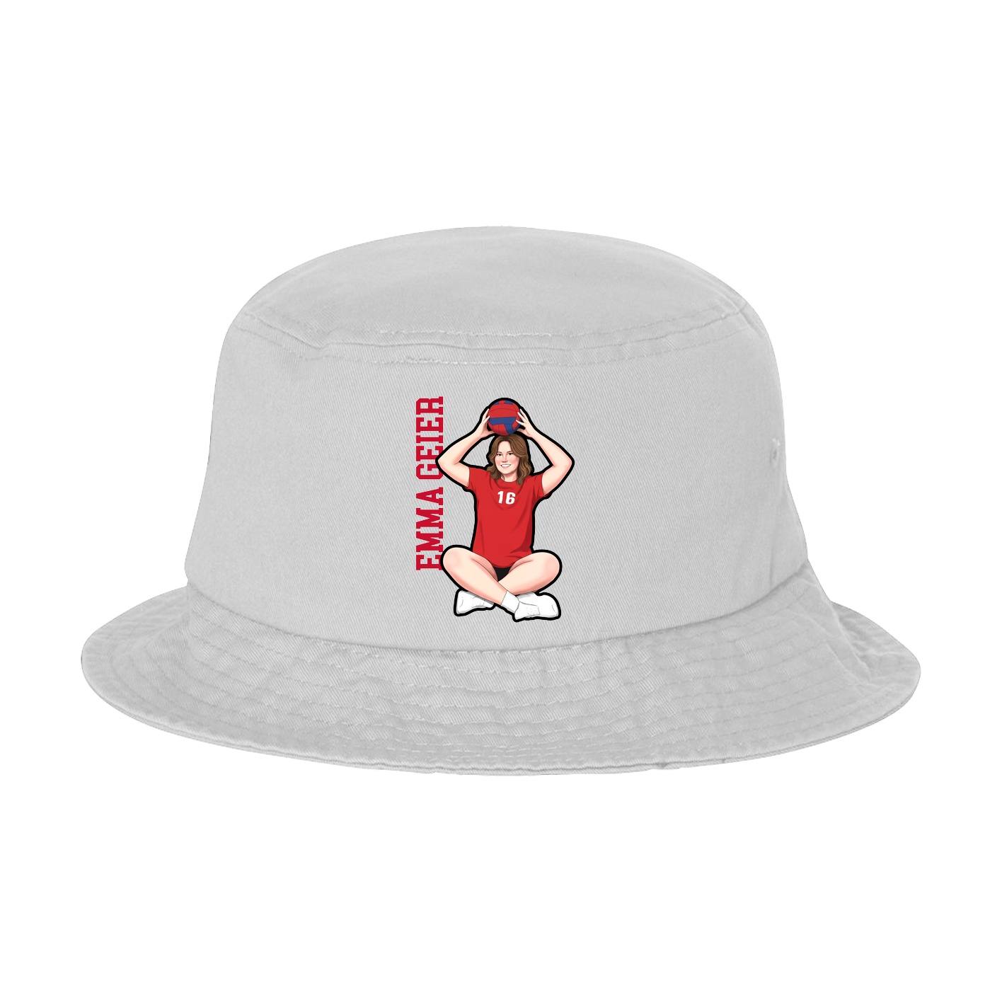 Bucket Cap — Name Vertical in White