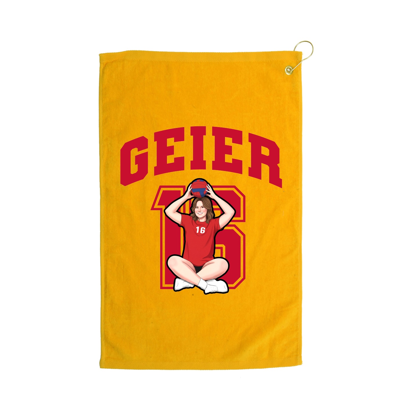 Golf Towel — Number in Gold