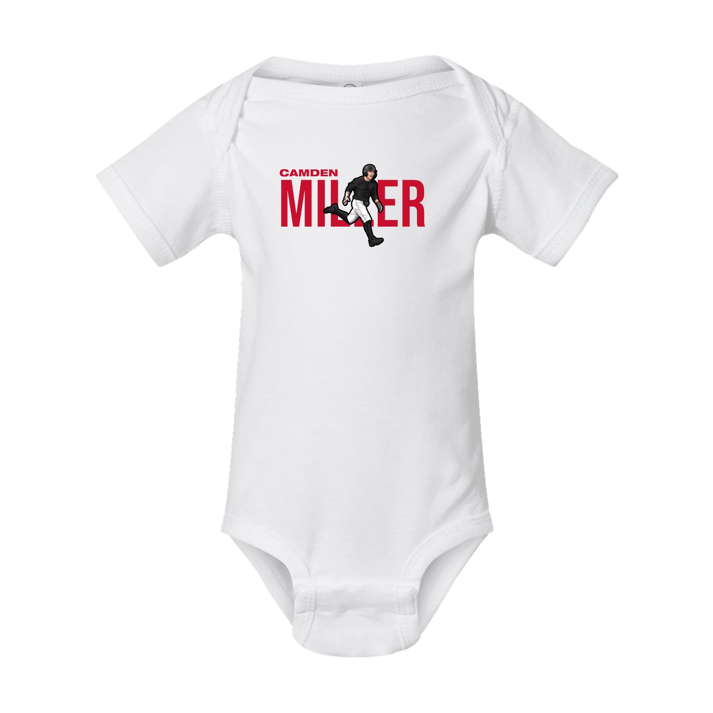 Baby Onesie — Player Name in White